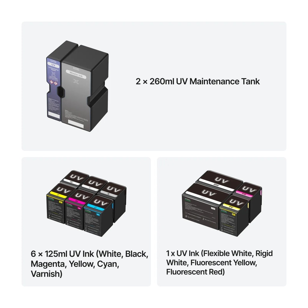 xTool UV Ink Set for O1 (6 × 125 ml) 3
