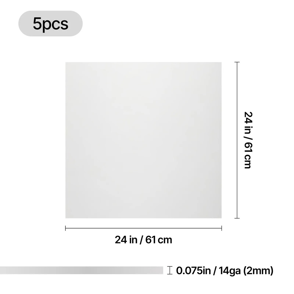 Aluminium 1060 Plates 2 mm, 61 × 61 cm (5 pcs) 3