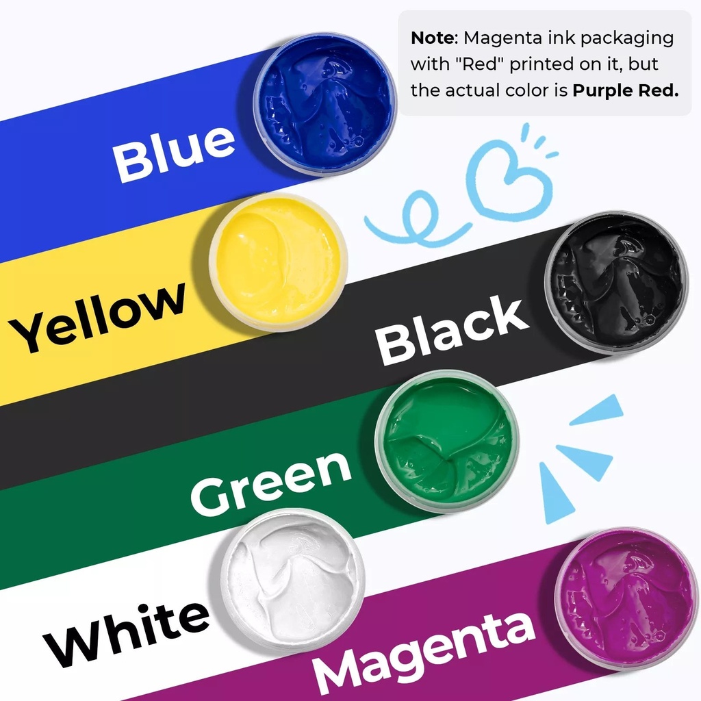 Screen Printing Ink Set – Basic Colours (6 × 100 ml) 3