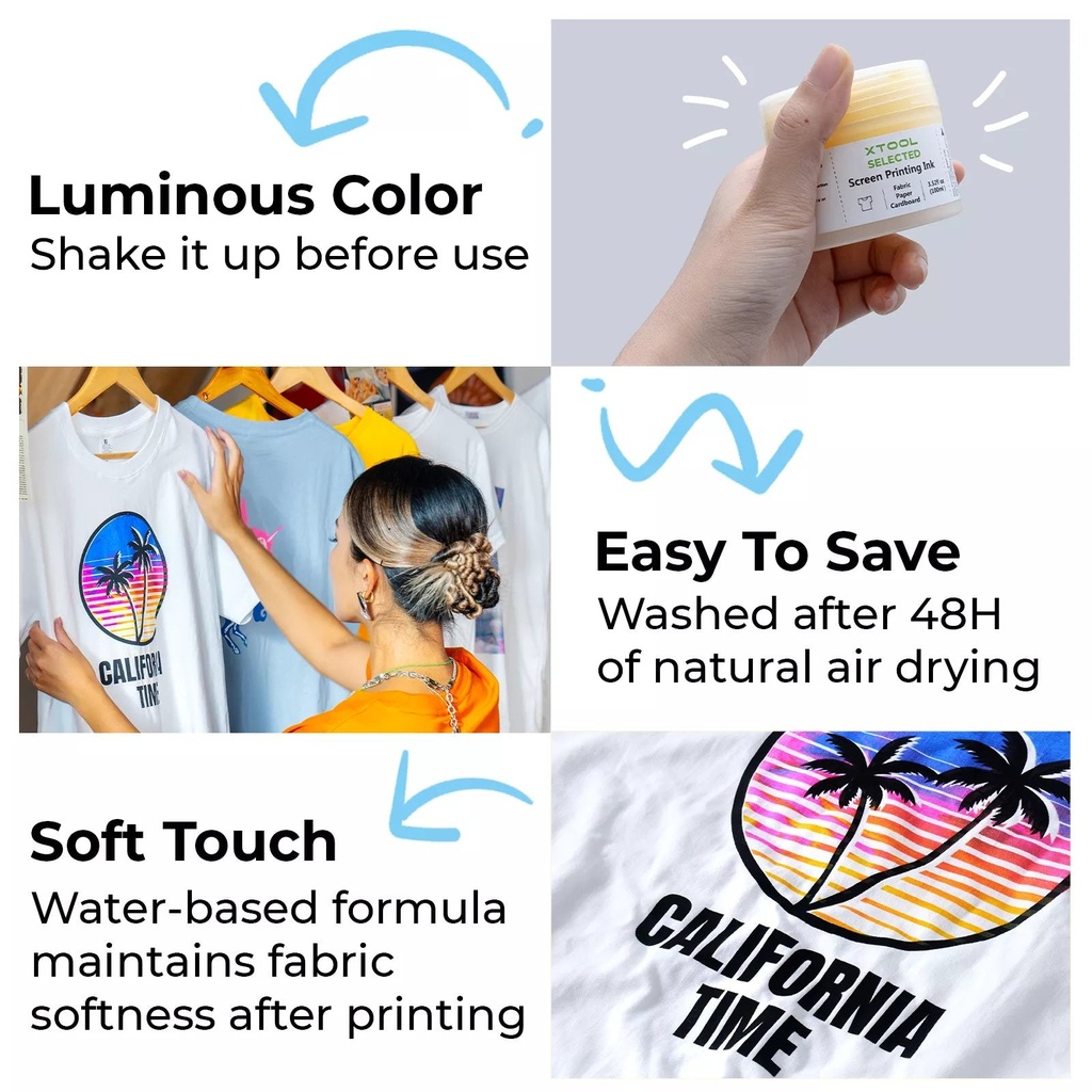 Screen Printing Ink Set – Fluorescent (6 × 100 ml) 3