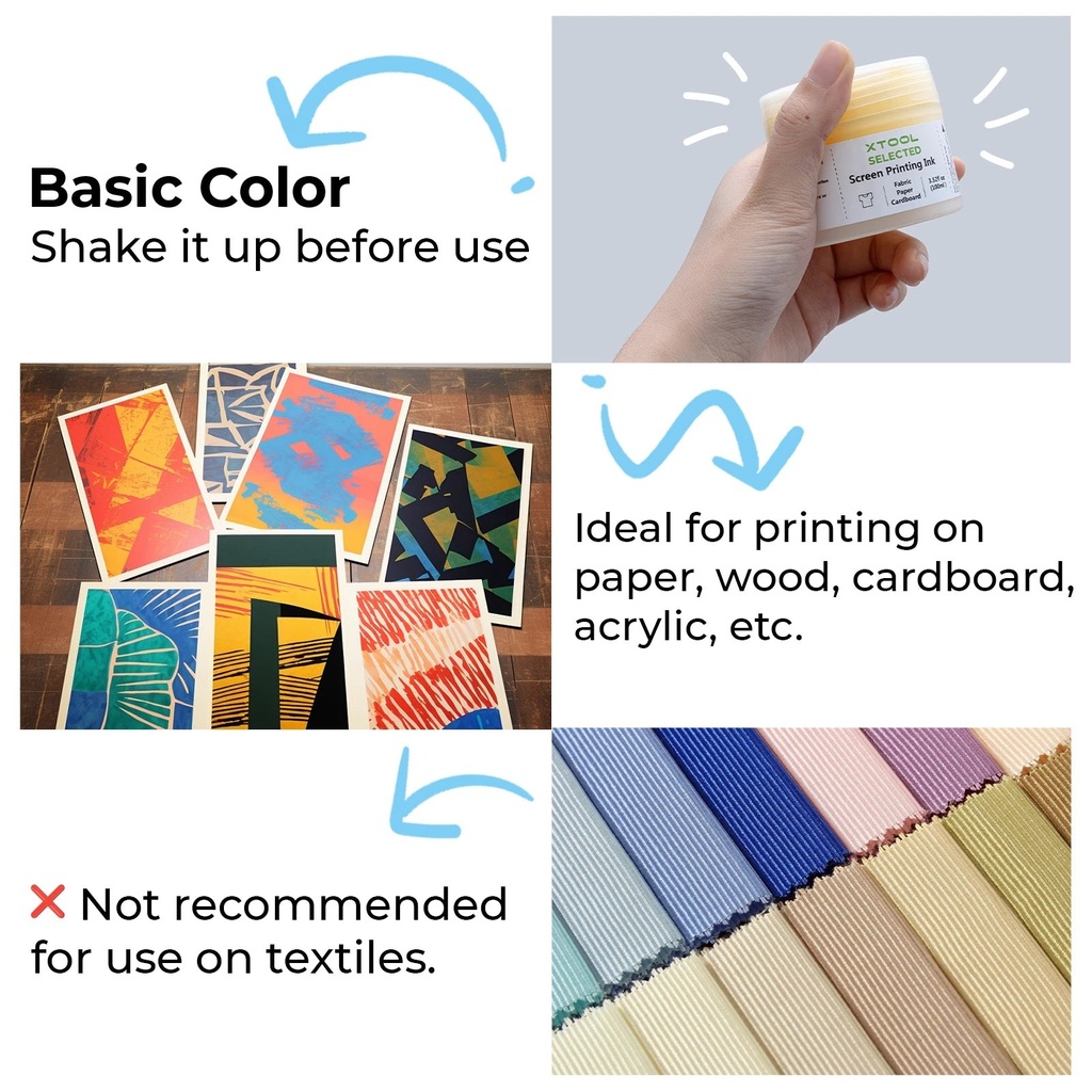 Acrylic Screen Printing Ink Set – Basic Colours (6 × 100 ml) 4