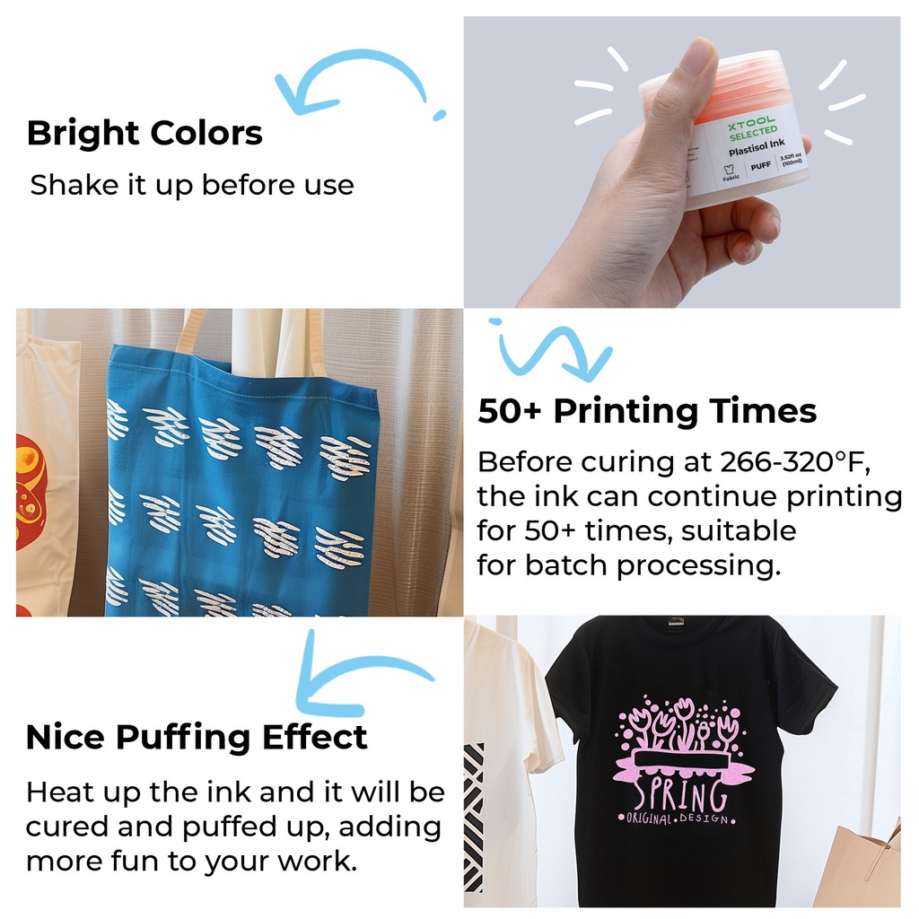 Puff Plastisol Screen Printing Ink (4 × 100 ml) 5