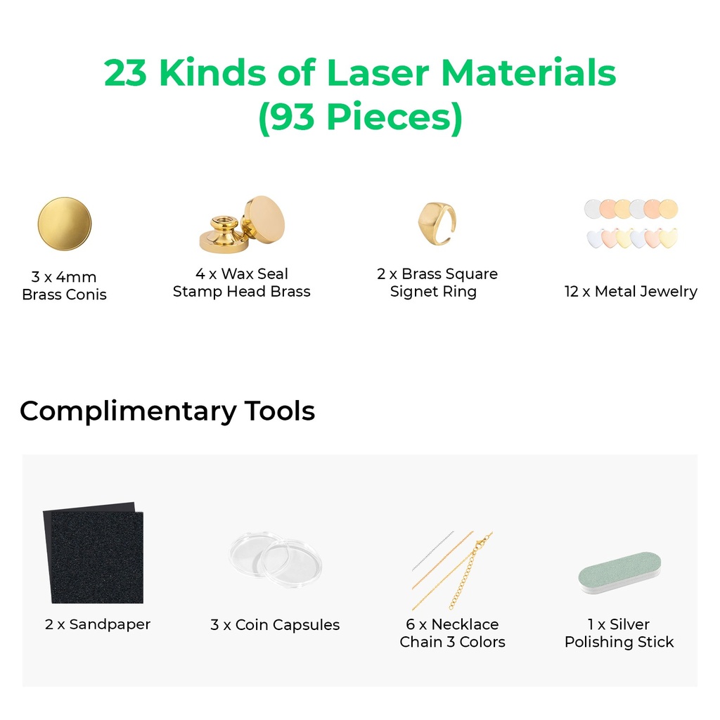 xTool F1 Ultra Laser Material Kit (93 pcs) 4