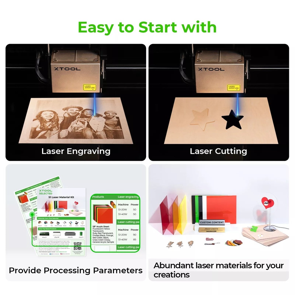 xTool S1 Laser Material Kit (34 pcs) 4
