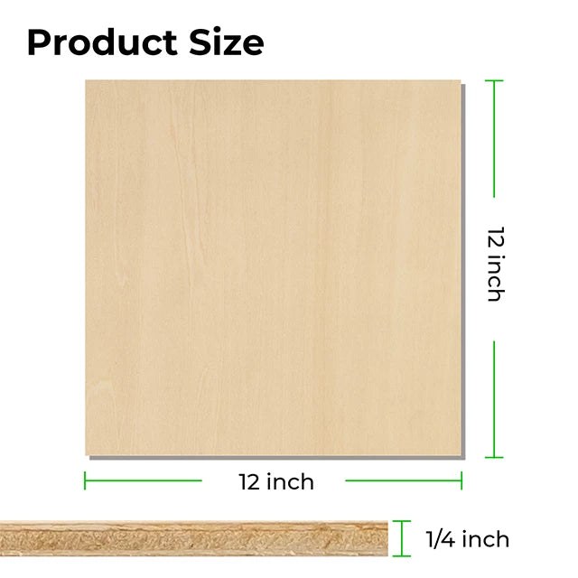 Basswood Plywood 3 mm, 12 × 12" (30 pcs) 6