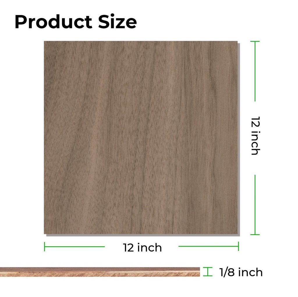 Walnut Plywood 3 mm, 30 × 30 cm (6 pcs) 3