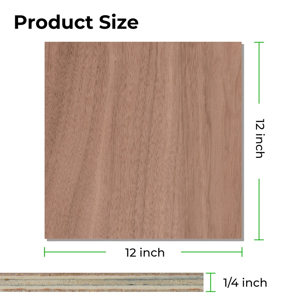 Walnut Plywood 3 mm, 30 × 30 cm (6 pcs) 4