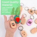 Rounded Rectangle Strip Wooden Keychains (10 pcs) 4