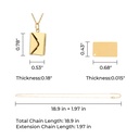 Stainless Steel Envelope Necklaces, Mixed Colours (3 pcs) 3