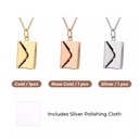 Stainless Steel Envelope Necklaces, Mixed Colours (3 pcs) 4
