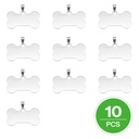Silver Bone Dog Tags (10 pcs) 2