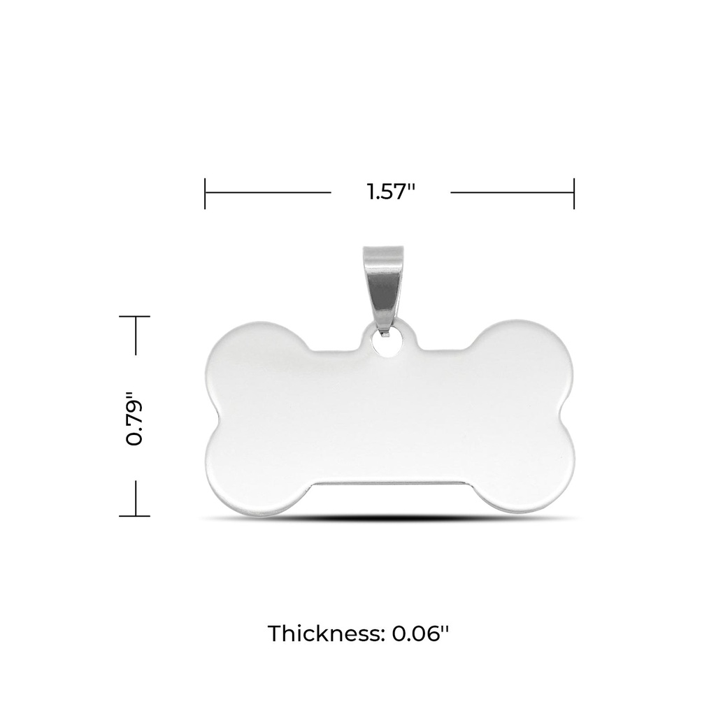Silver Bone Dog Tags (10 pcs) 3