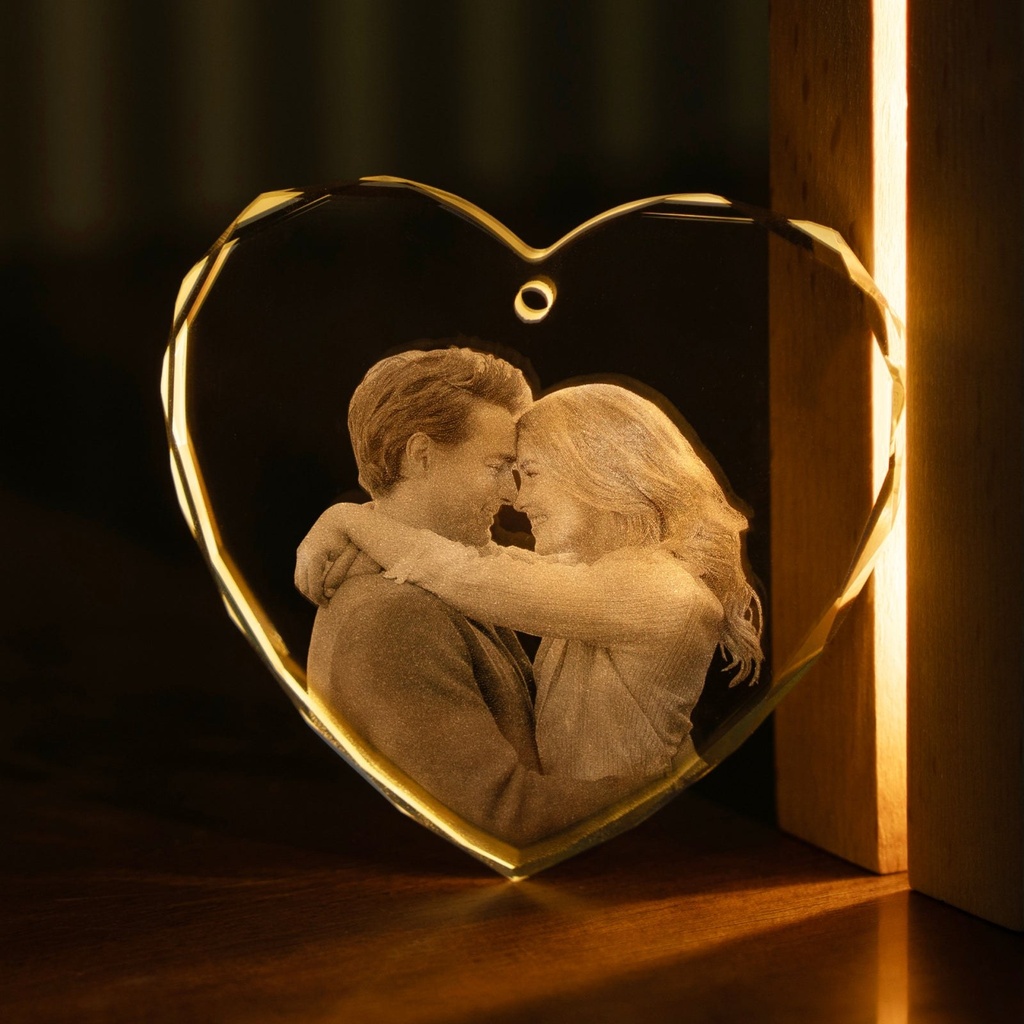 K5 Crystal Faceted Heart Ornaments 80 mm (3 pcs) 2