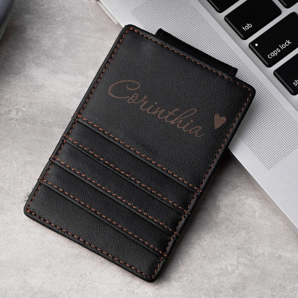 PU Leather Magnetic Phone Wallet (Black) 2