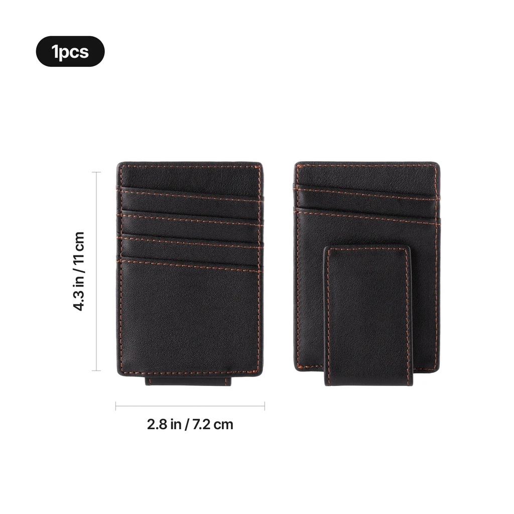 PU Leather Magnetic Phone Wallet (Black) 3