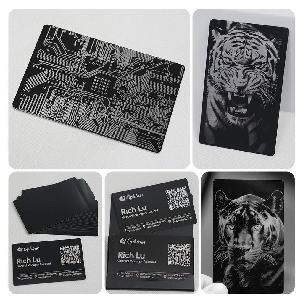 AlgoLaser Black Aluminium Business Cards (100 pcs) 2