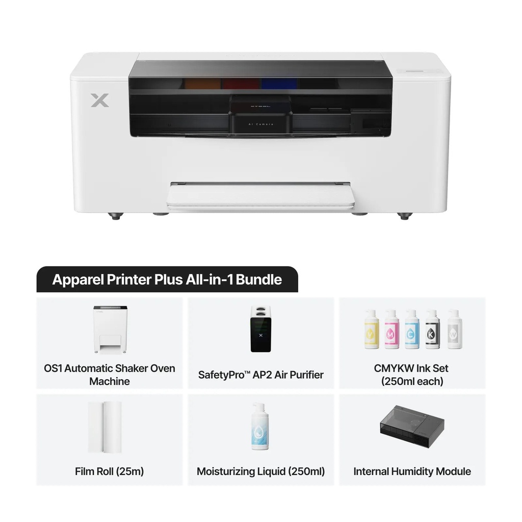[P0101000548-P5010412-P5010390] xTool Apparel Printer Plus All-in-One Bundle