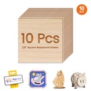 AlgoLaser Basswood Plywood 100 × 100 × 3 mm (10 pcs)