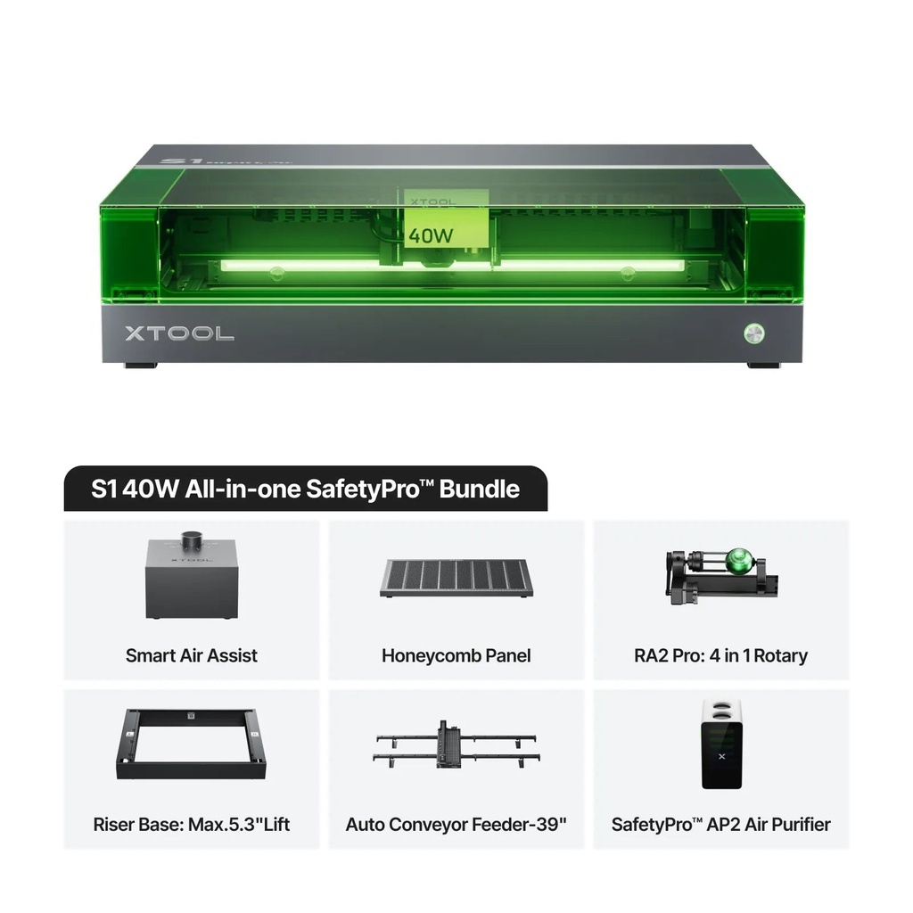xTool S1 40W All-in-One SafetyPro Bundle (Class 1)