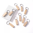 Rounded Rectangle Strip Wooden Keychains (10 шт)