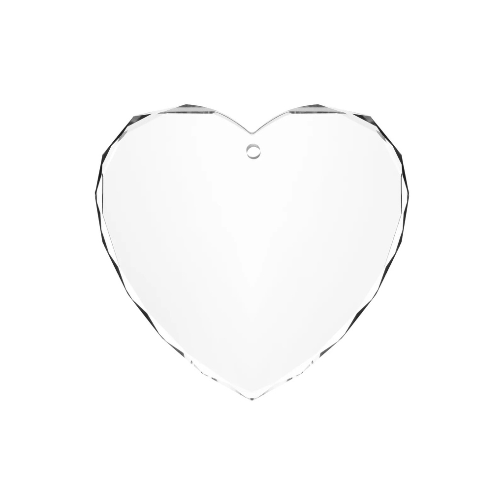 K5 Crystal Faceted Heart Ornaments 80 mm (3 pcs)