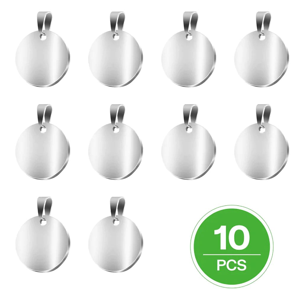 [P5020203] Stainless Steel Round Pet ID Tags (10 шт)